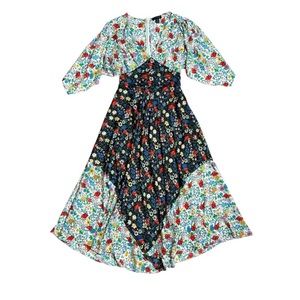 Topshop Idol Mixed Print Midi Dress size 6